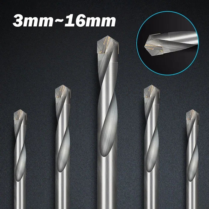 1/2/10Pcs 3mm - 16mm Twist Drills HSS Drill Bits Tungsten Carbide Steel Carbide Drill Bit for Stainless Steel