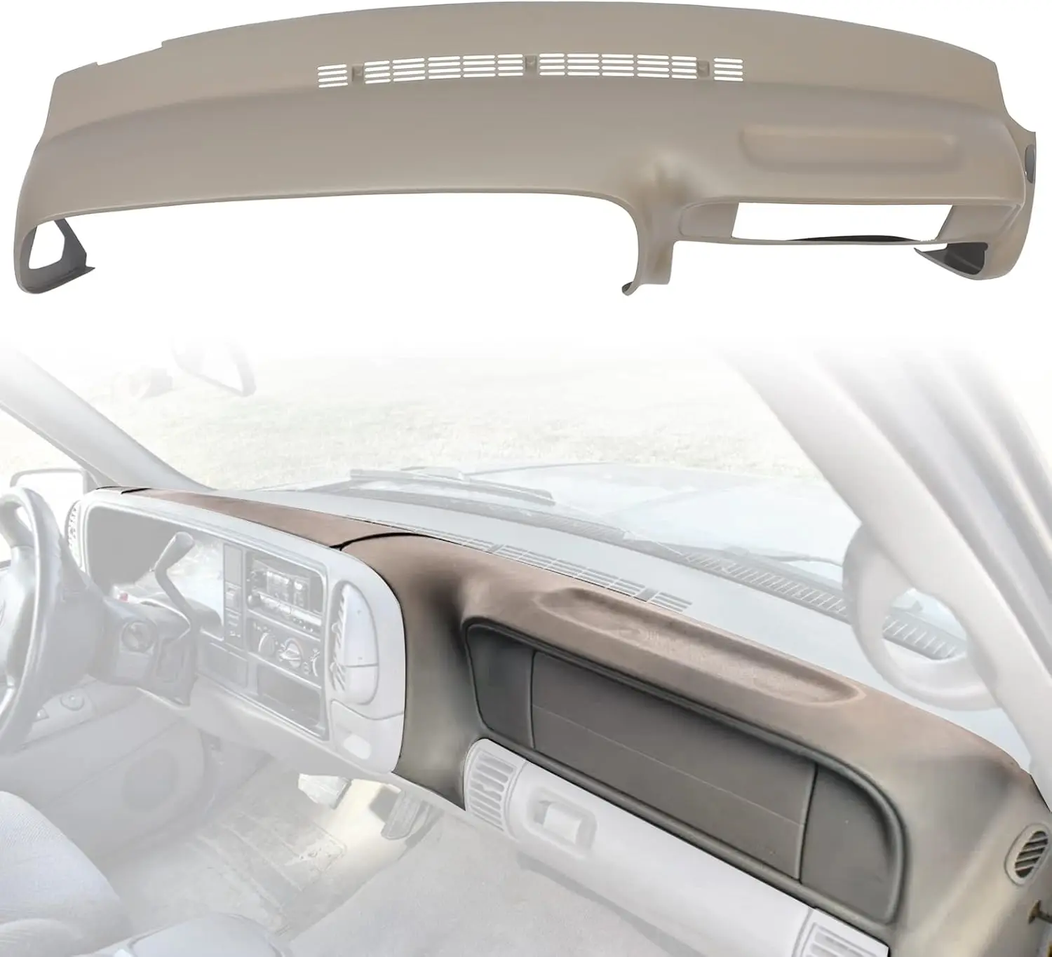 Dash Cover for 1997 - 2000 Chevy & Cadillac Models, Plastic, Tan, Compatible and Stylish