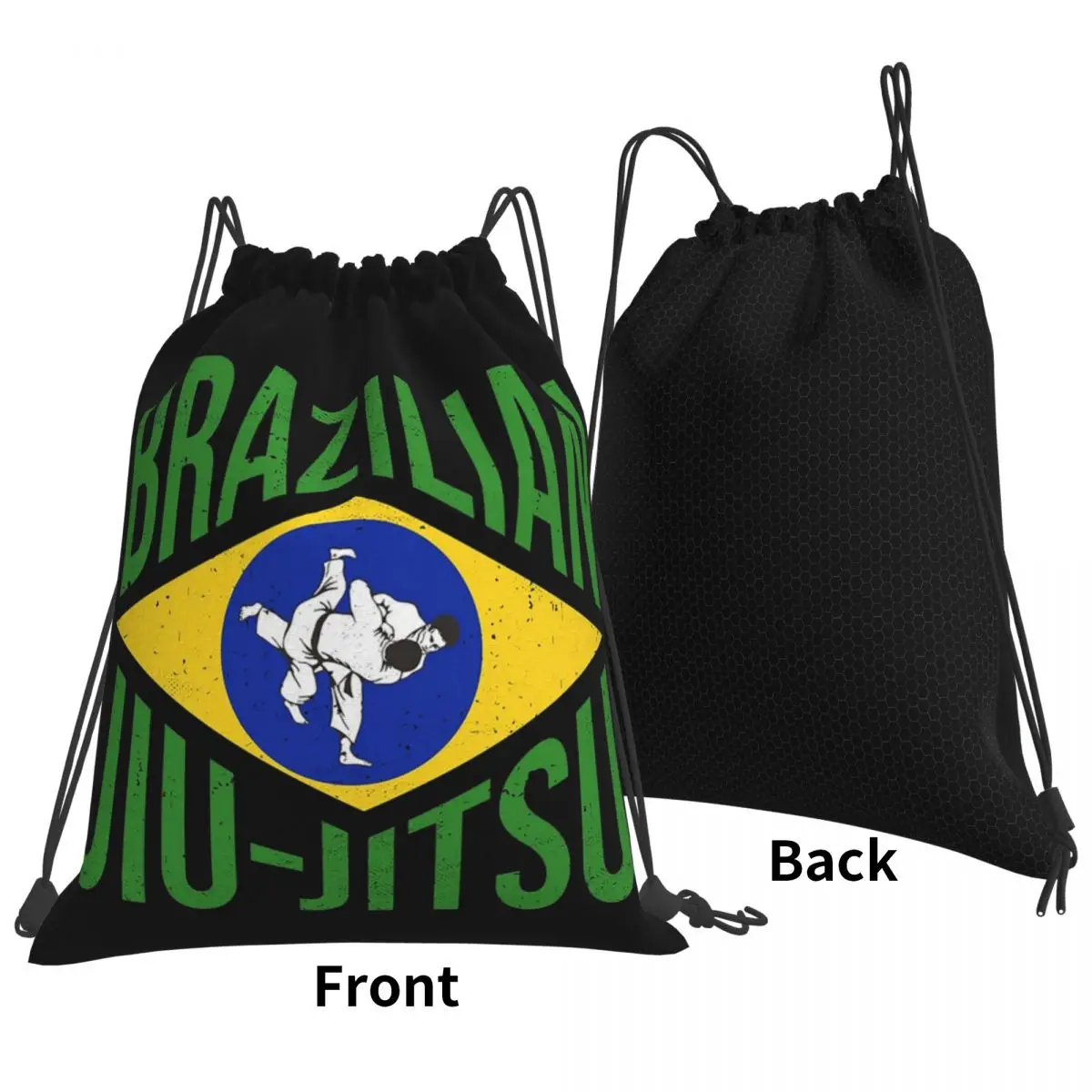 

Brazilian Jiu-Jitsu BJJ - Gift For Martial Arts Lovers Backpacks Portable Drawstring Bags Sports Book Bags For Travel Students