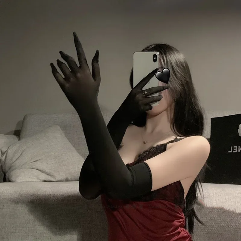 جديد اللون شبكة صيد السمك أصابع طويلة القوطية قفازات الساق سوار للذراع ملابس الحفلات يتوهم قفازات نسائية تأثيري الظلام النينجا القفاز