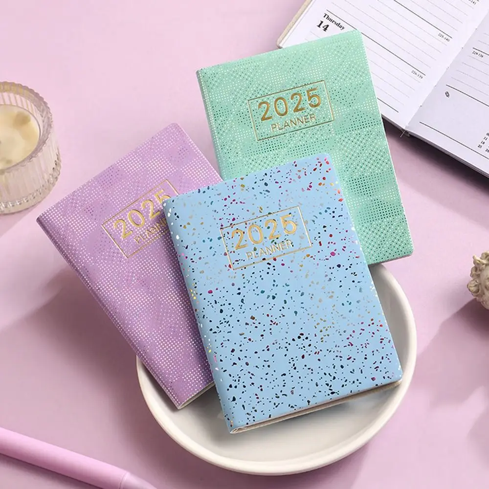 Libreta de Bolsillo Bling A7 Mini, Agenda 2025 en Inglés, Planificador Semanal Académico Colorido, Agenda de 365 Días
