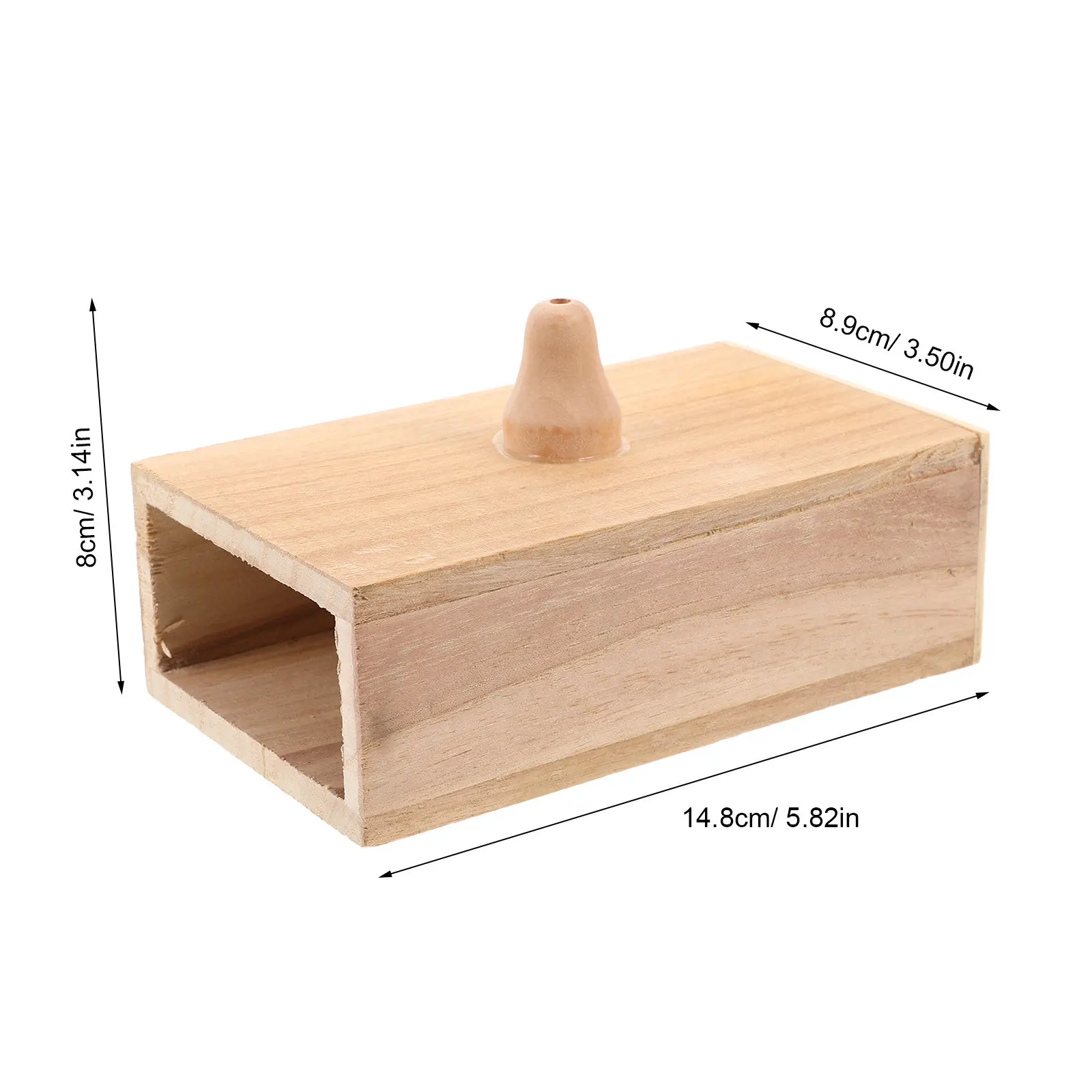 Tuning Fork Resonance Box Light Yellow 5.8x3.5x3.2in Wooden Resonator Box Stable Antislip Base for Classroom Meditation Sound