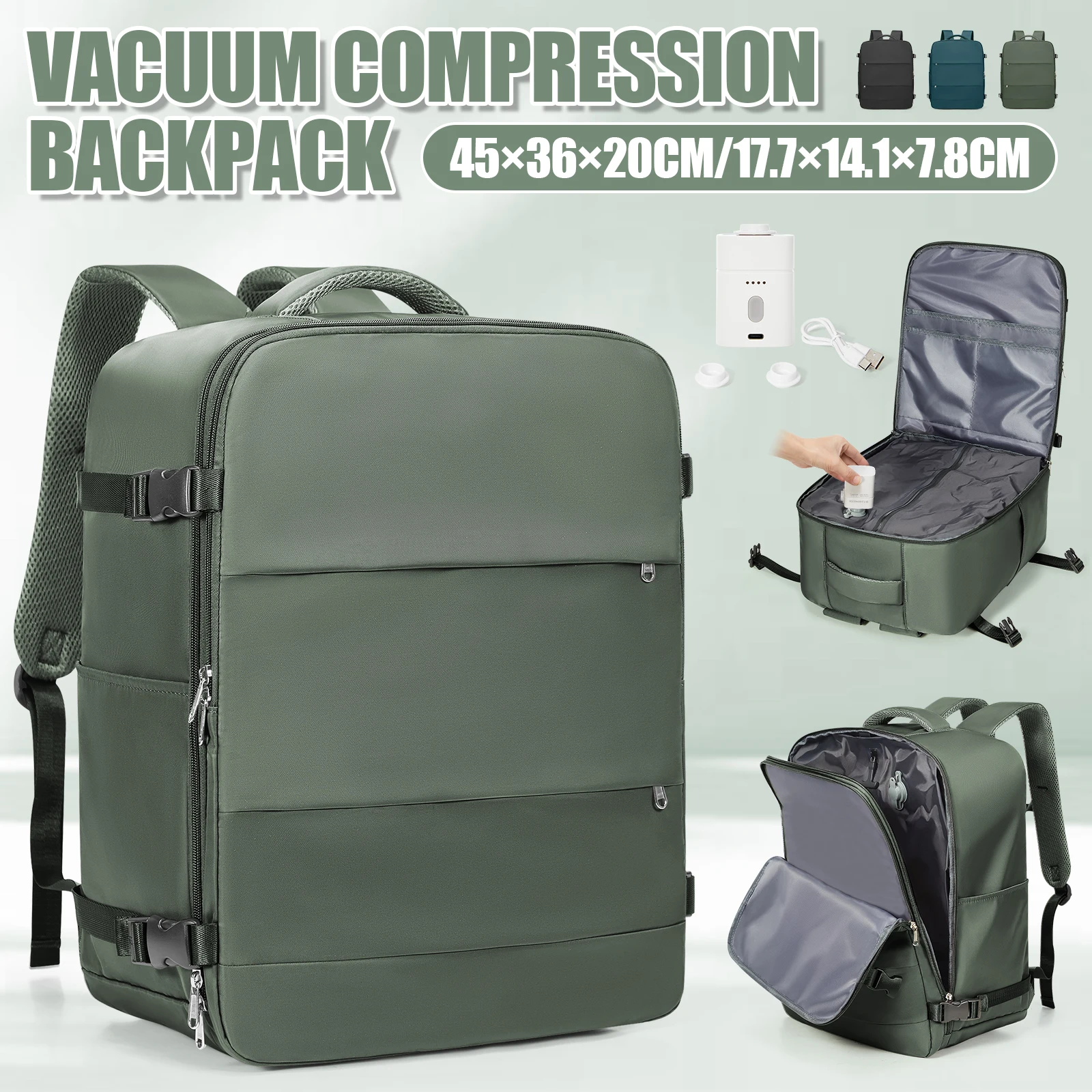 

Vacuum Compression Backpack Hand Luggage Aircraft，Large Capacity Easyjet Hand Luggage 45x36x20 Bags, Vacuum Bags for Clothing