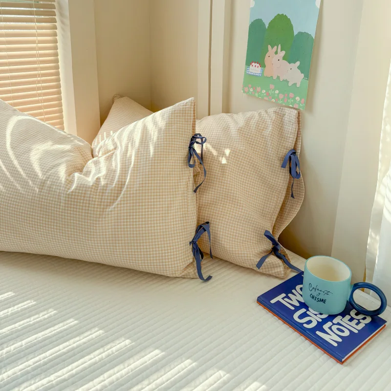 

1PC 48x74cm Bow Pillow Cover Solid Color Soft Comfortable Covers Cotton Pillow Cover Cute Pillow for Beds Home