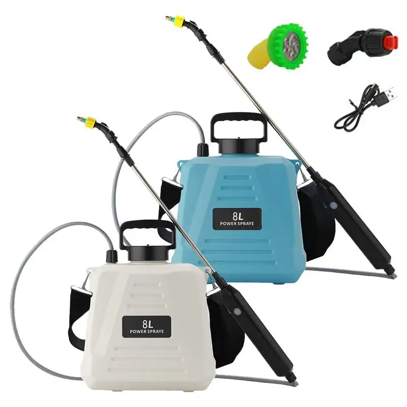 Battery Powered Sprayer 2.1 Gallon/8L Garden Sprayer Rechargeable Handle Battery Powered Electric Sprayer Retractable Wand