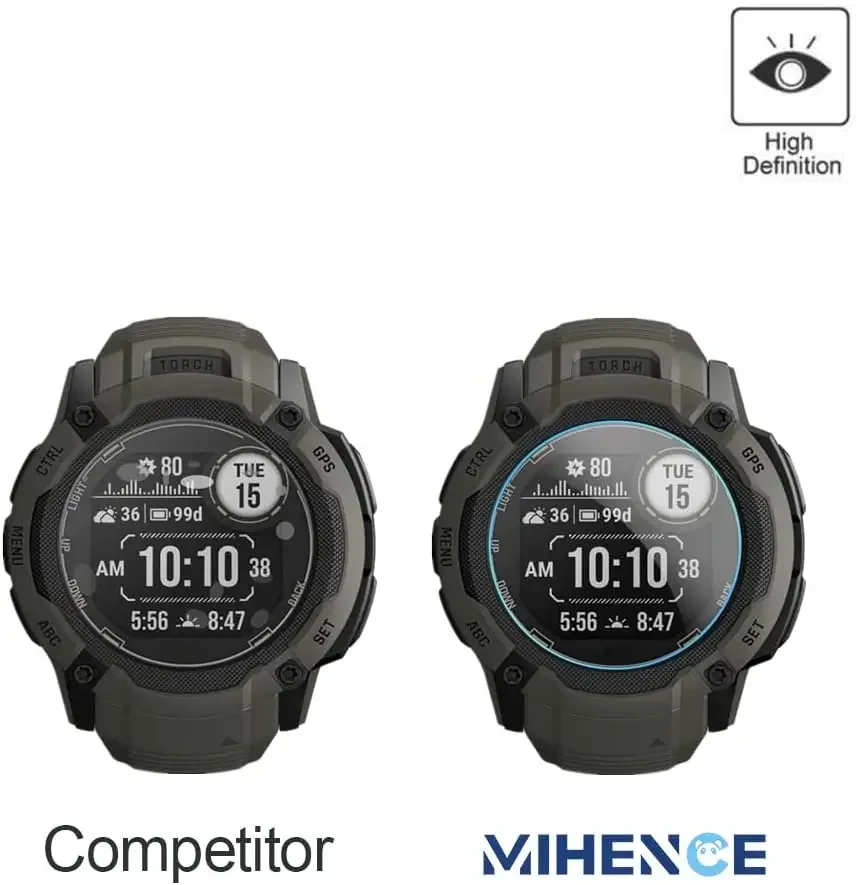 واقي شاشة من الزجاج المقسى لغارمين ، حماية من الطاقة الشمسية ، مضاد للخدش ، 2x ، 3