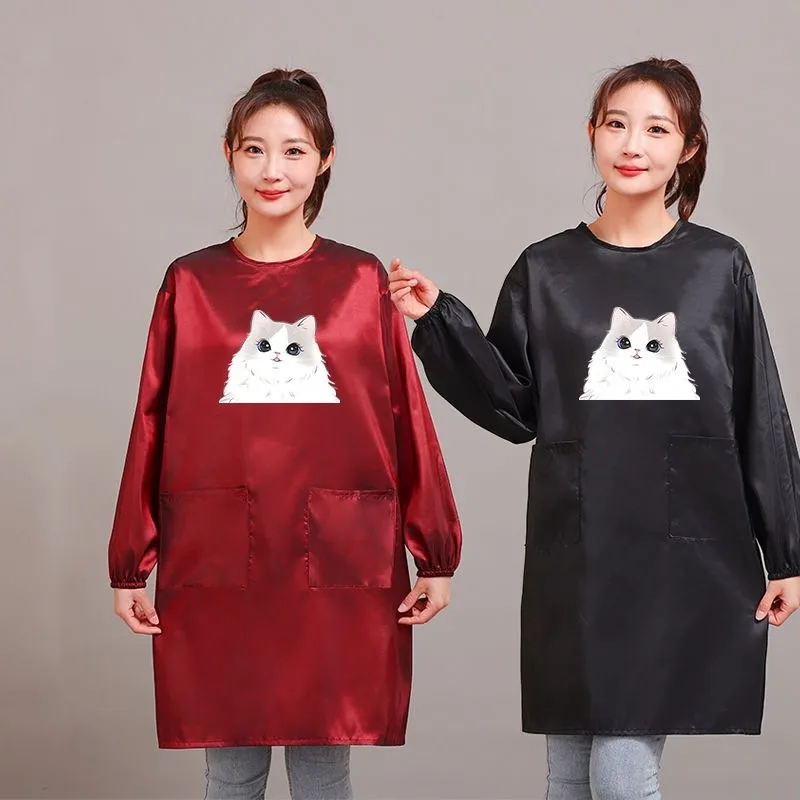 Pet Beautician Work Clothes Cat Dog Grooming Waterproof Anti Fur Work Clothes Kitchen Oil Resistant Hair Cutting Shop Aprons