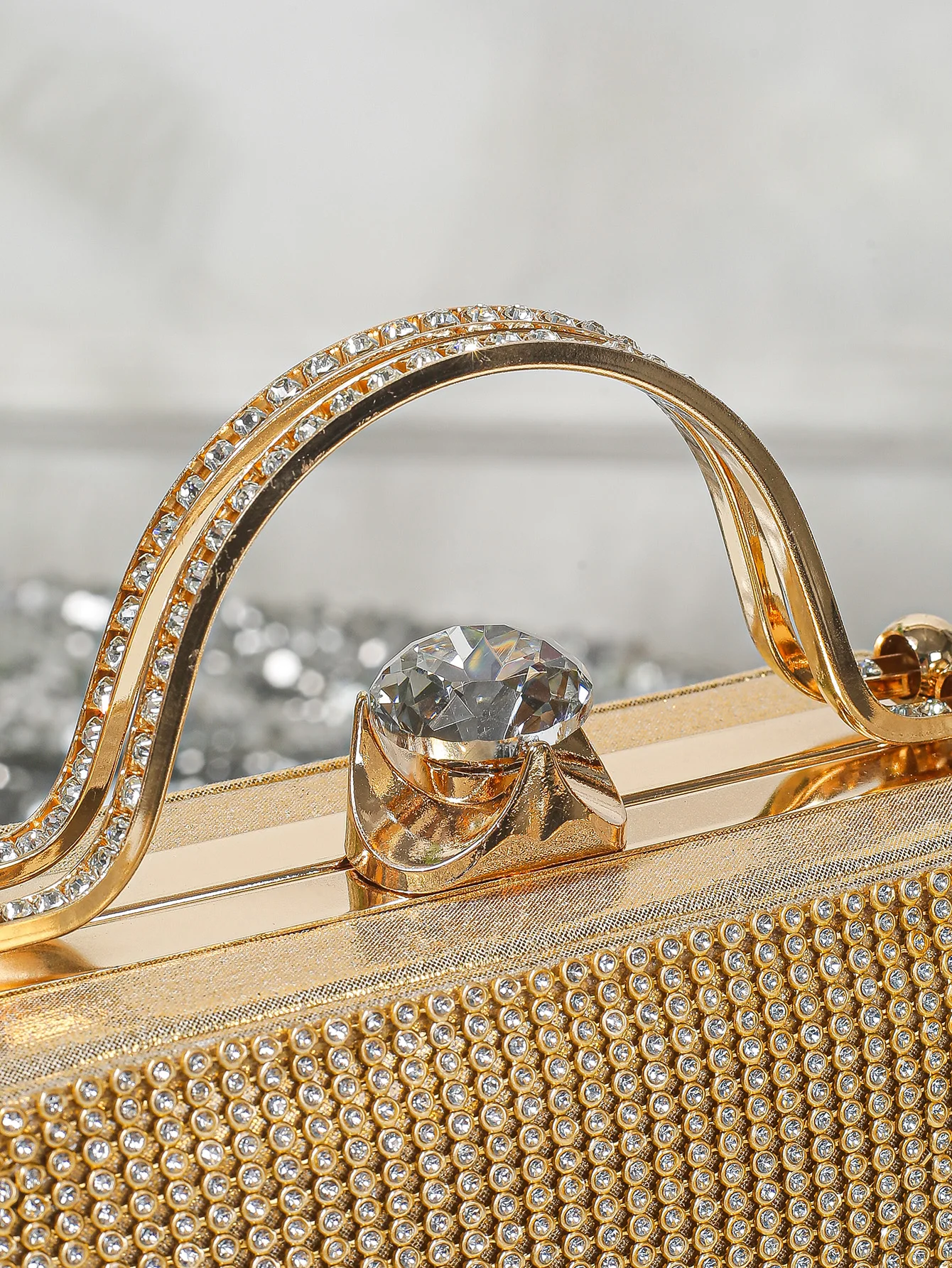 1 PC Glitter Women's Evening Bags Formal Party Clutches, Elegant Sparkling Crystal Clutch Purses Bride and Bridesmaid Handbag Fo