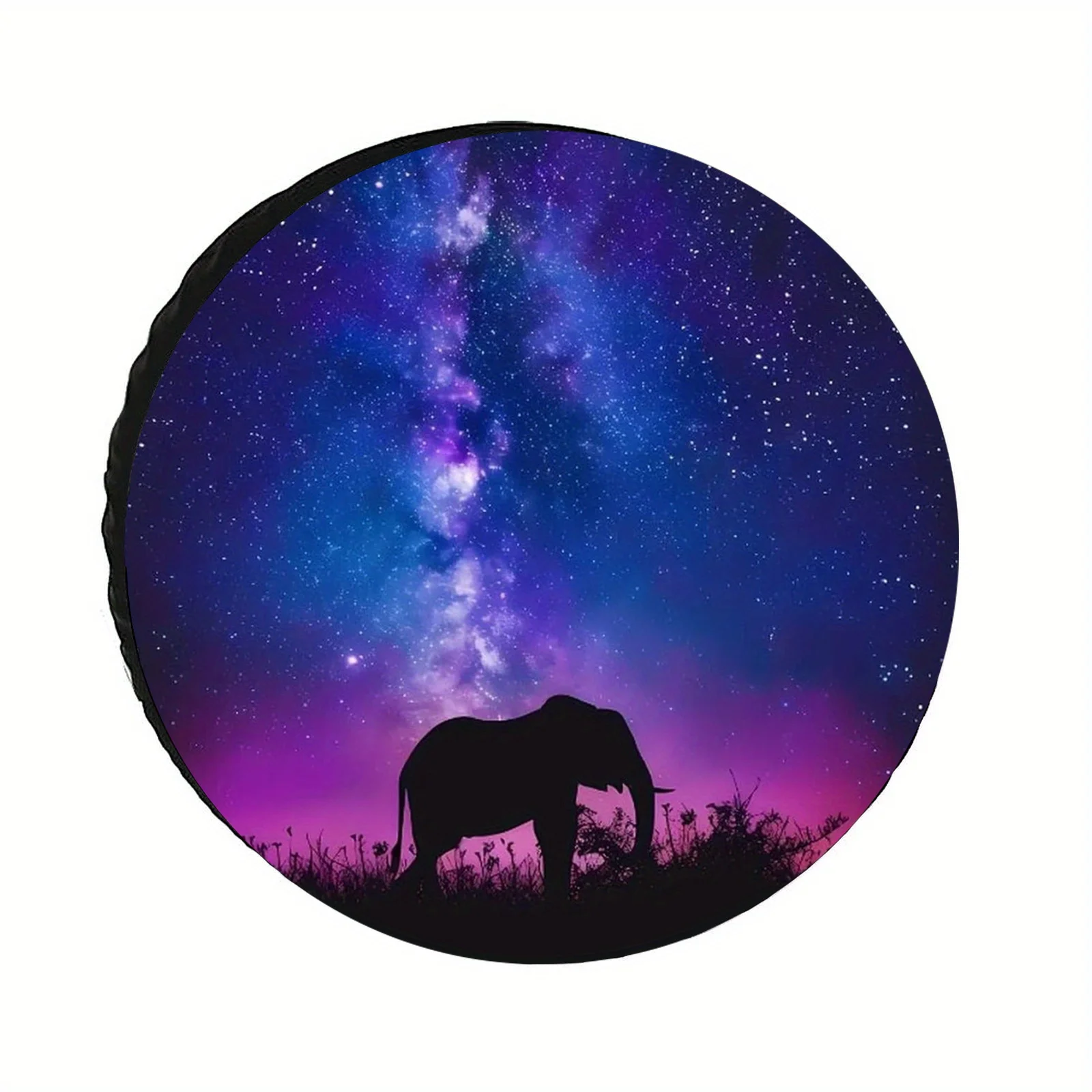 1pc Of Starry Sky Elephant Pattern Spare Tire Cover, Made Of Polyester Material, UV And Dust Resistant, Suitable For Trailers, R