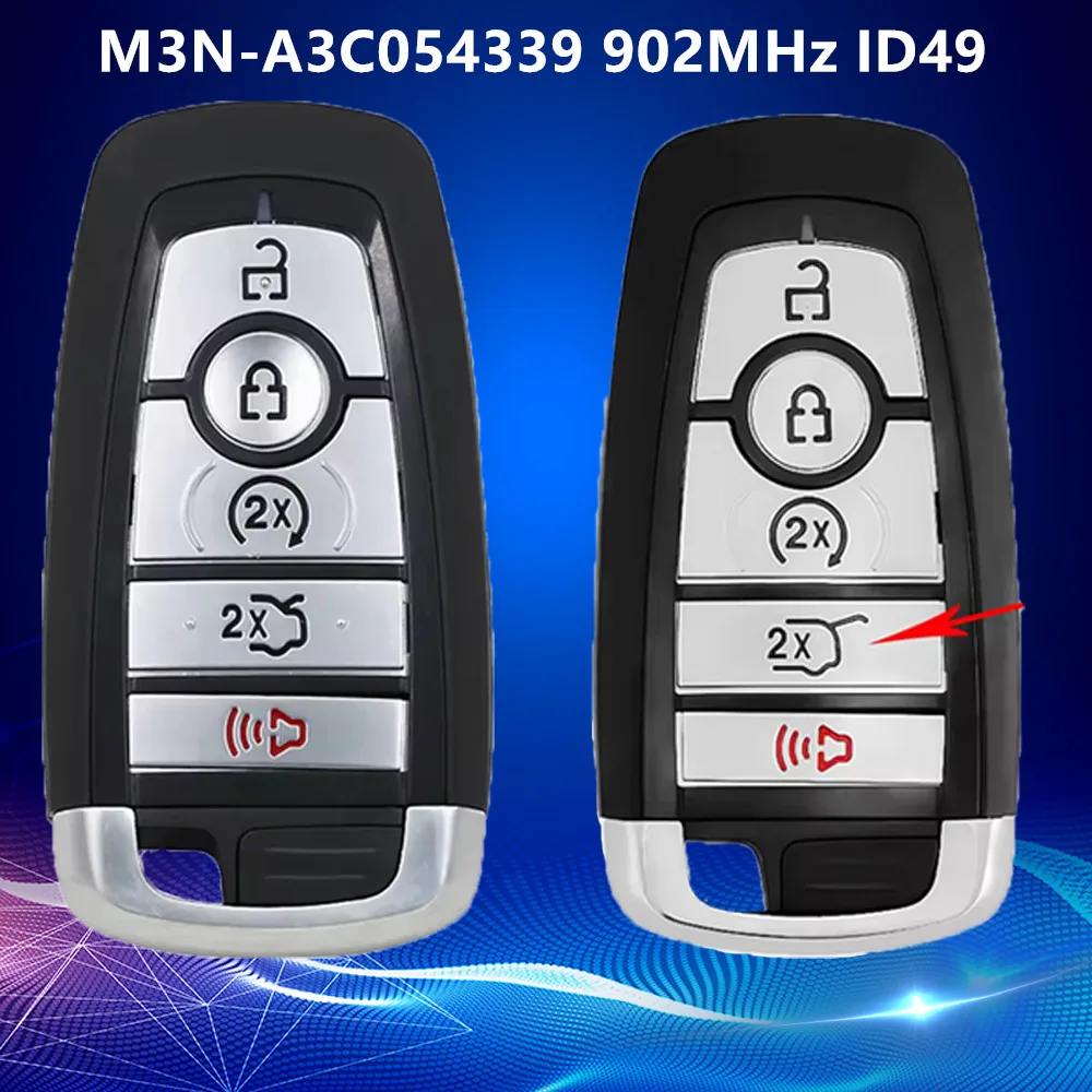 KEYECU Replacement 5 Button Smart Remote Key FOB 902MHz ID49 M3N-A3C054339 for Ford Expedition Explorer Edge Mustang Cobra 2022-