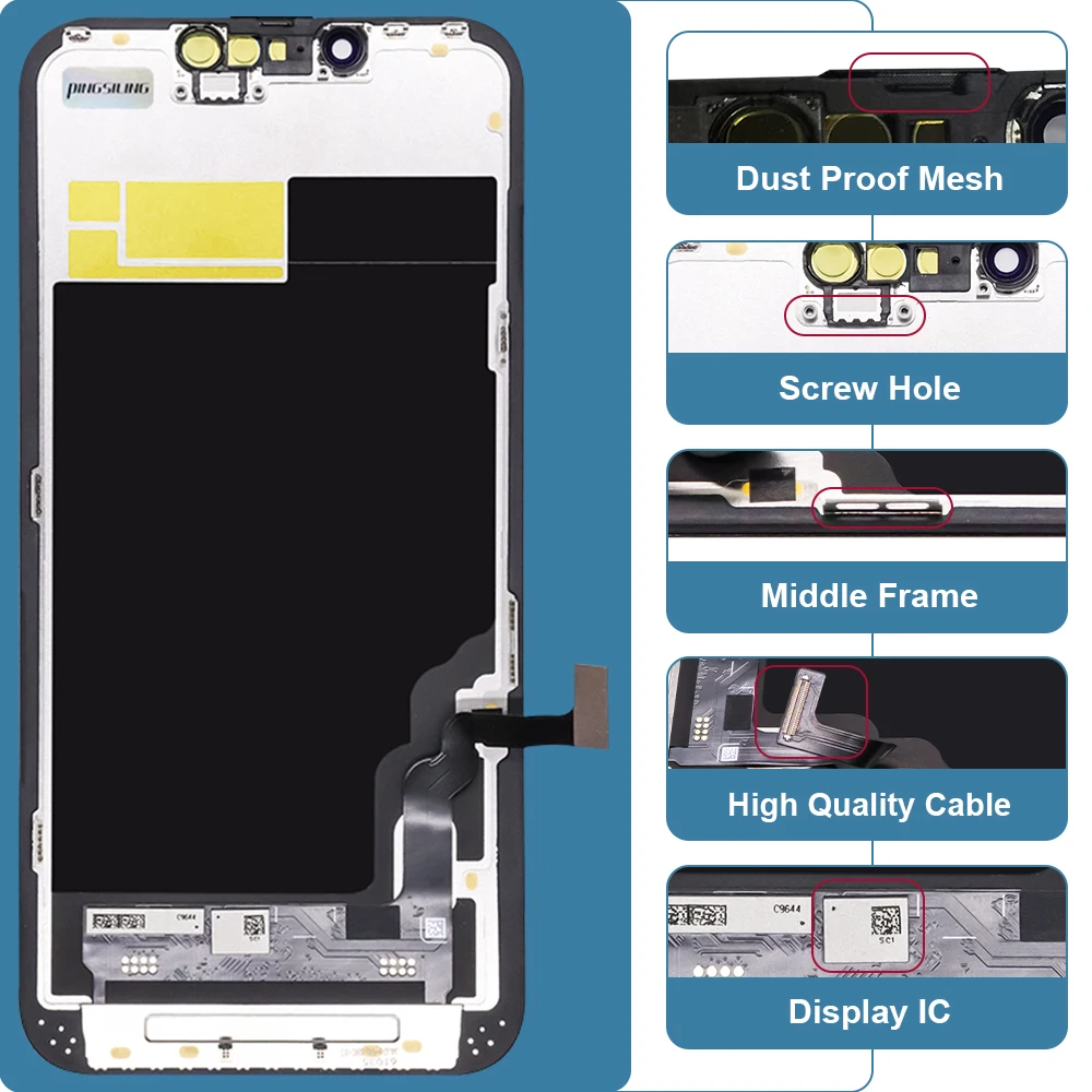 PINGSILING Display OLED Screen AAA+++ For iPhone X XS MAX 12 13 Mini 14 15 Pro Max Plus  Display 3D Touch Screen ﻿