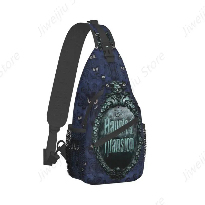 Haunted Mansion Sign Sling Crossbody Backpack Men Custom Shoulder Chest Bag for Travel Hiking Daypack