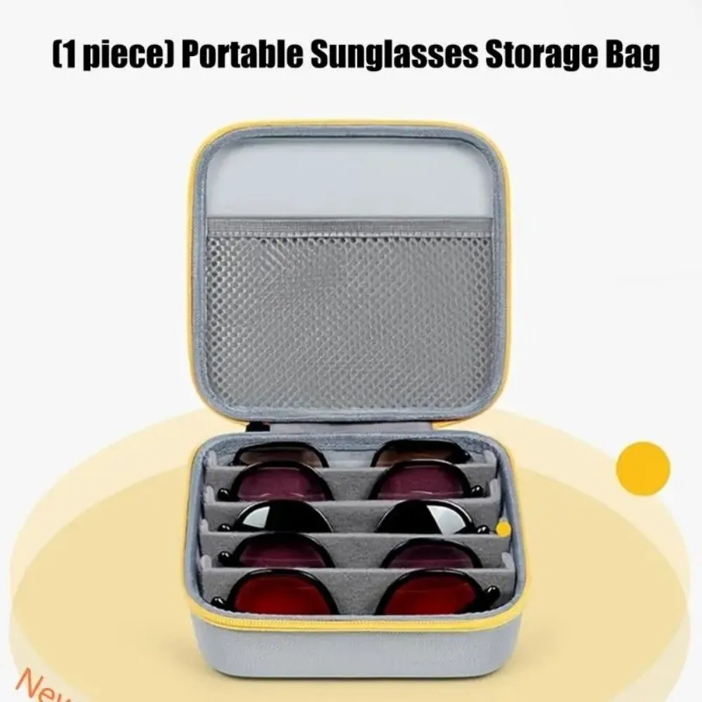 

5 Slots EVA Glasses Case Large Capacity Hard Shell Eyeglasses Storage Dust-proof Shockproof Sunglasses Protective Case