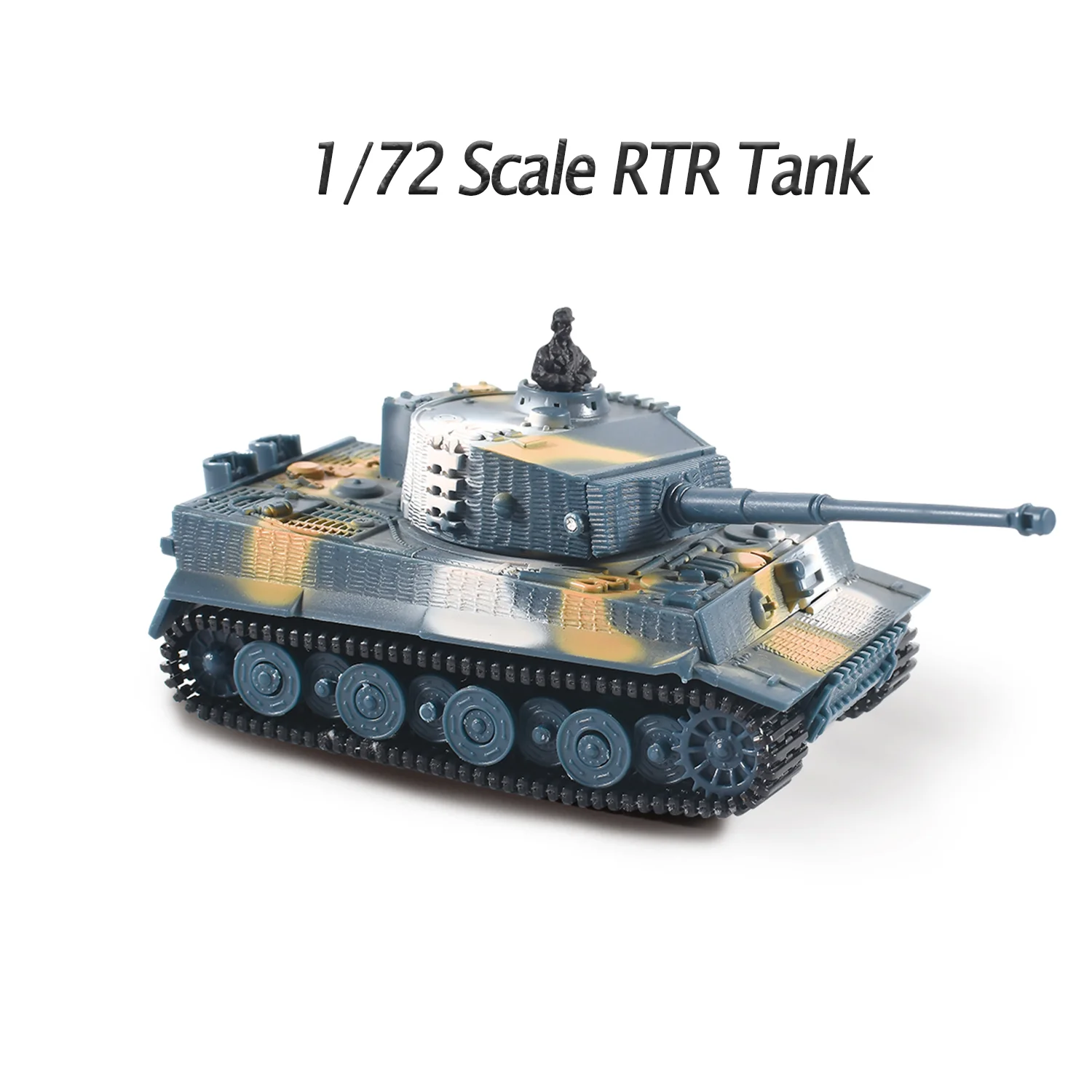 1/72 RC RTR Tiger Tank WW2 Battle Tank BB Shoot Sound Turret Rotates 2.4G Remote Control Assembled Tank Toy Model Gift for kids