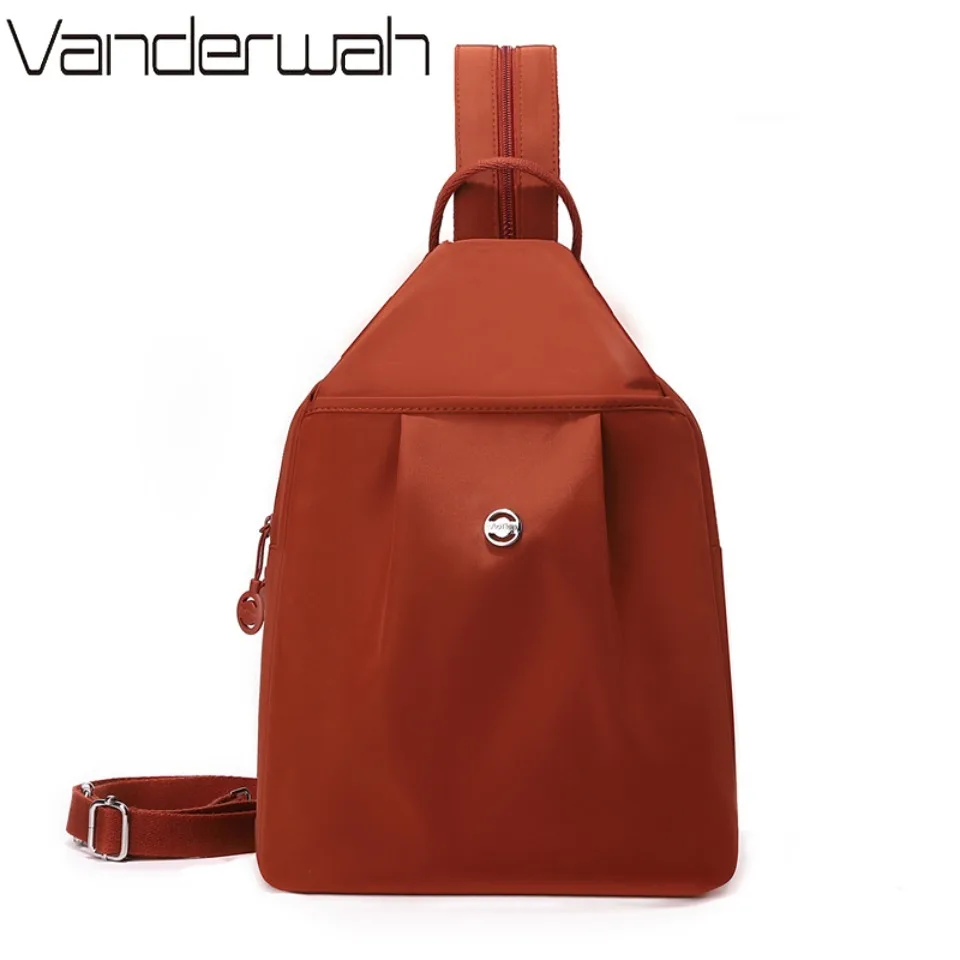 Waterproof Nylon Convertible Backpack Multi-Pocket Anti-Theft Sling Chest Crossbody Bag Daily Bag for Women Commute Outdoor Sac