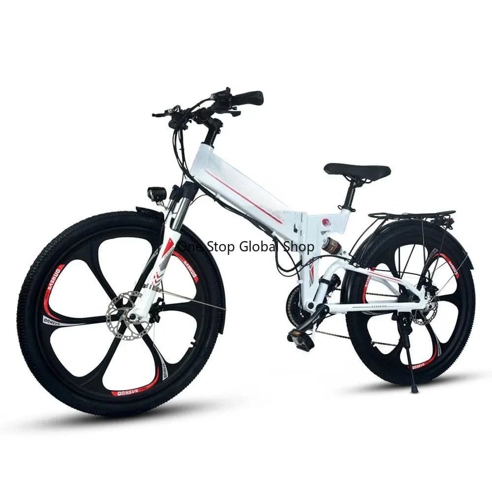 -750W 48V 17AH Folding Commuter Bicycle Gears 27 Speed Pedal Assist Aluminum Alloy Crank