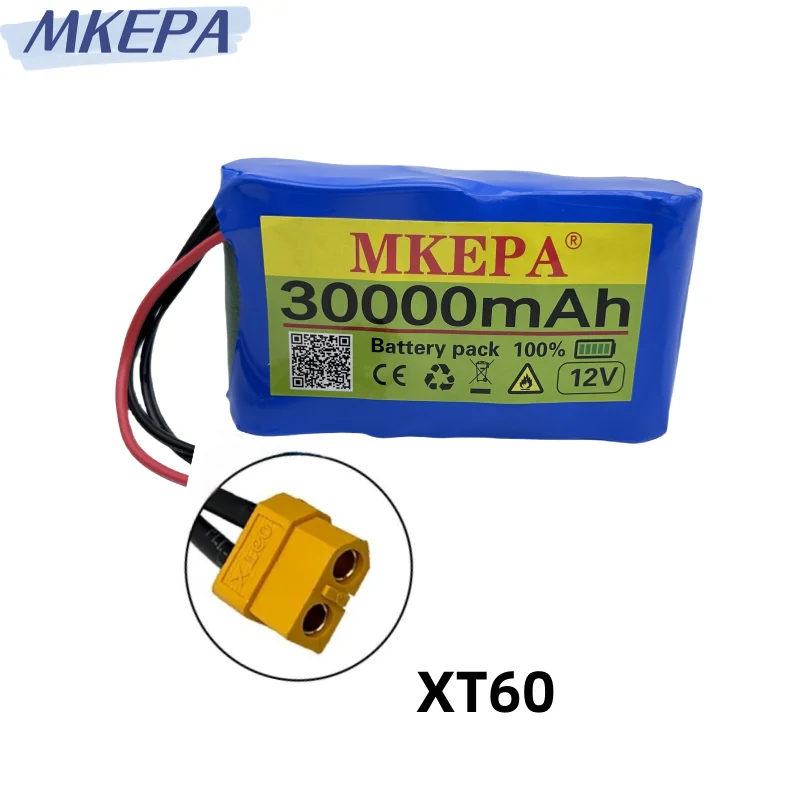 MKEPA 4S1P 12.8V 30000mAh 32700 LiFePO4 Battery Pack with 4S 40A Balanced BMS for Electric Boat, 12V Uninterrupted Power Supply