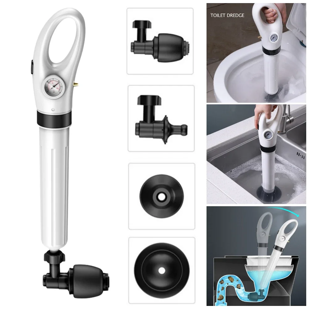 Toilet Plungers High Pressure Pump Cleaner Air Drain Sewer Dredge Clogged Remover Manual Pneumatic Unblocker Tools Suction Cup