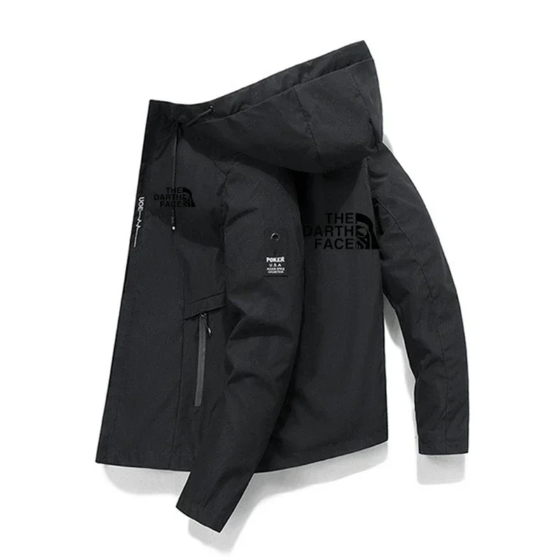 New 2026 Men's Slim Fit Zip Up Windbreaker Spring Autumn Streetwear Casual Outdoor Lightweight Jacket Coat