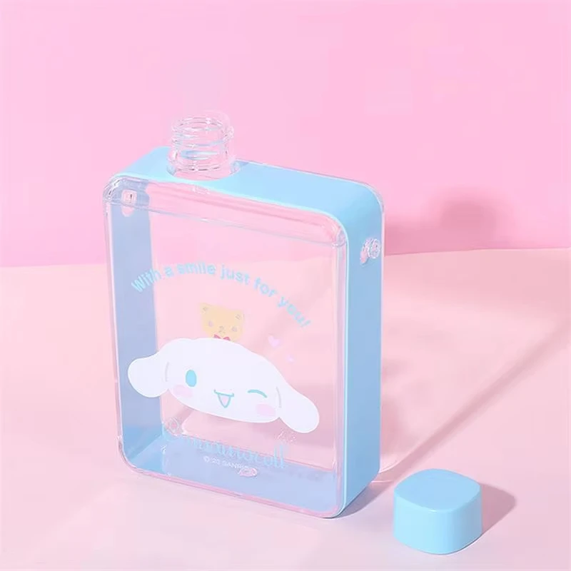 サンリオメロディー Pc 水カップかわいい漫画 500 ミリリットル正方形水ボトルポータブル透明クロスボディマグガール水筒ギフト