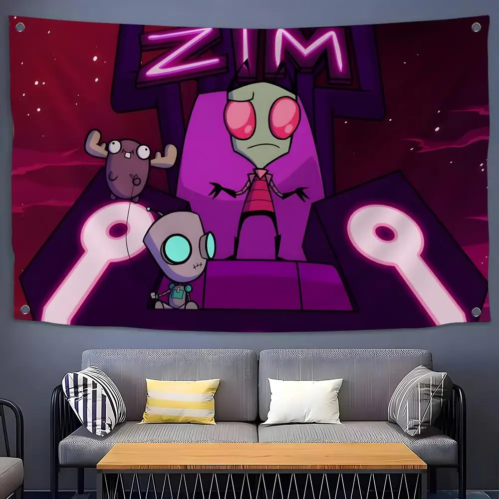 I-Invader Zim Flags Flags for Room, Bedroom, Home, Outdoor, Wall Hanging, Concert Print, Art Banner