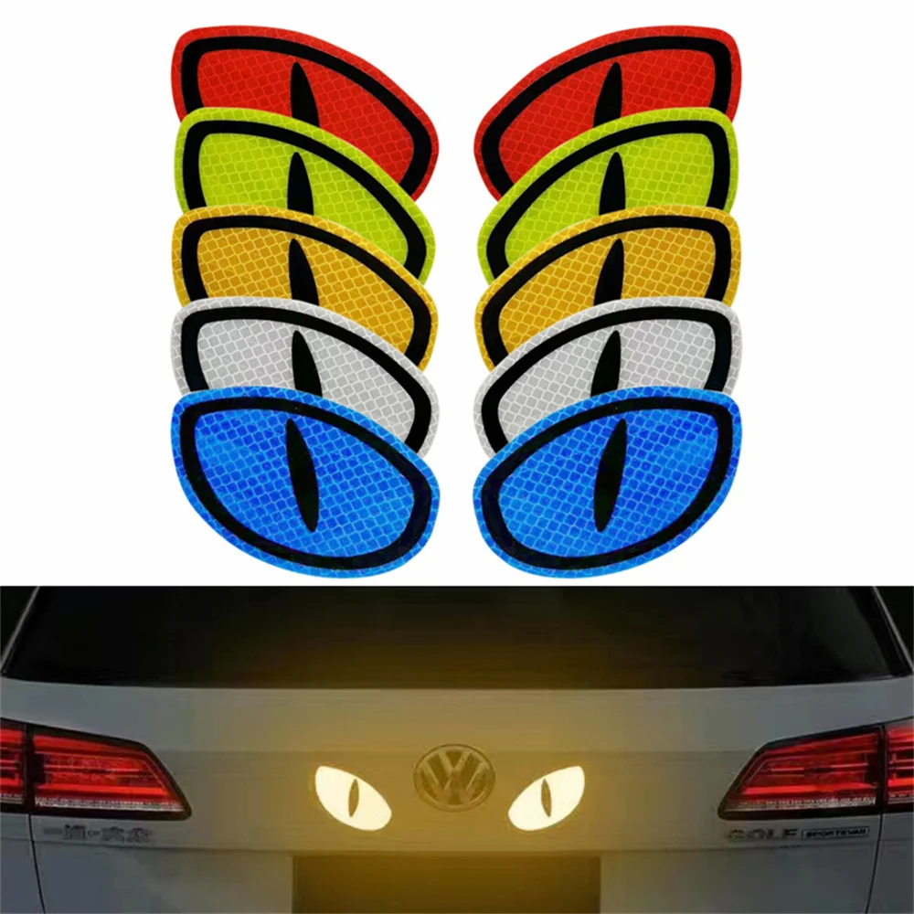 1Pair Car Reflector Sticker Night Driving Safety Decal for Auto Truck Motorcycle Trailer Cat Eye Reflective Safety Warning Tape