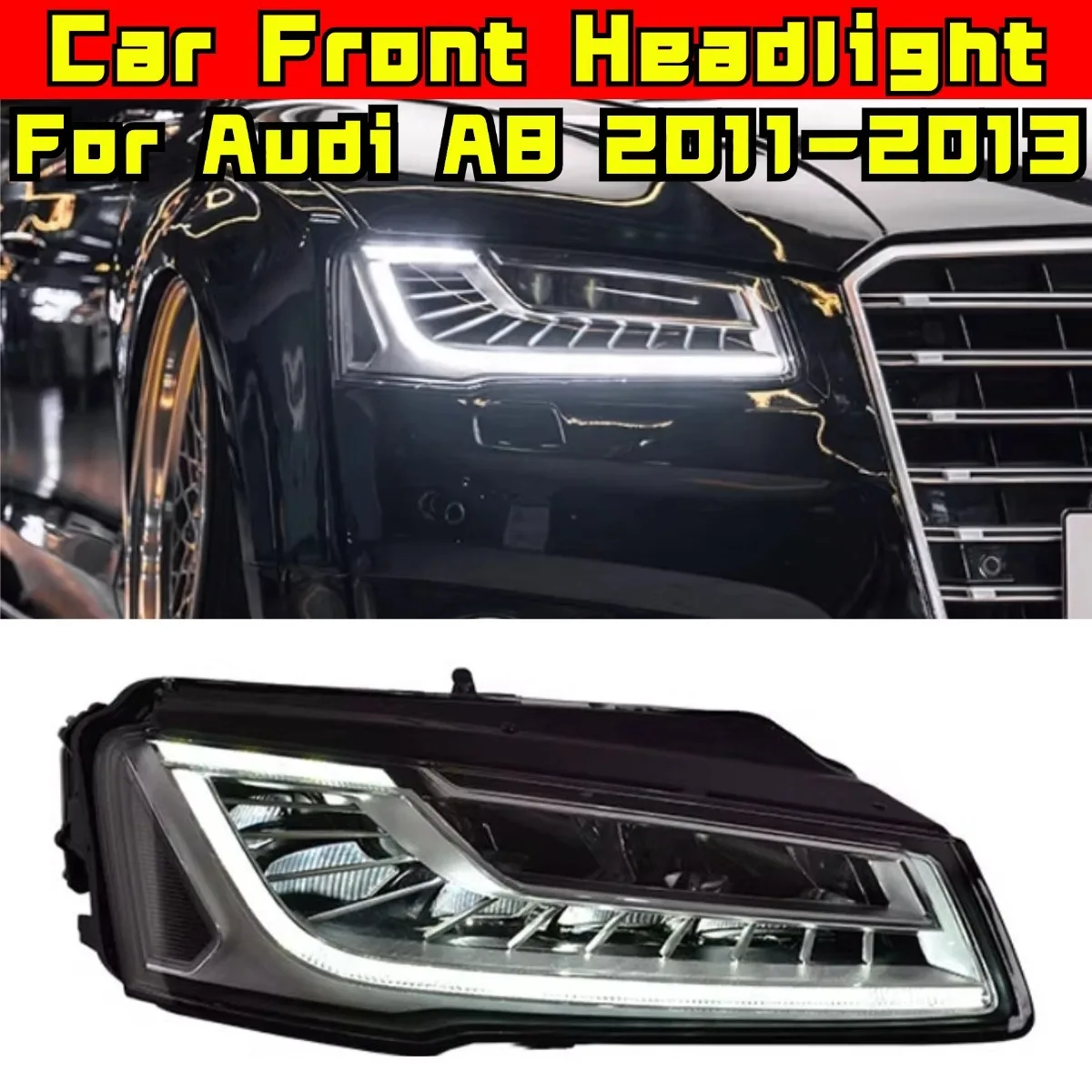 Left Right Lamp LED Daytime Light Front LED Headlamp Assembly Wide Light Lamp For Audi A8 2011-2013 Headlight