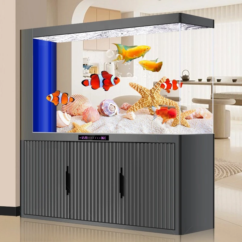 

Ультрапрозрачный стеклянный аквариум современного прямоугольного дизайна с усовершенствованной нижней фильтрацией и разделительной перегородкой для дома и офиса JT40