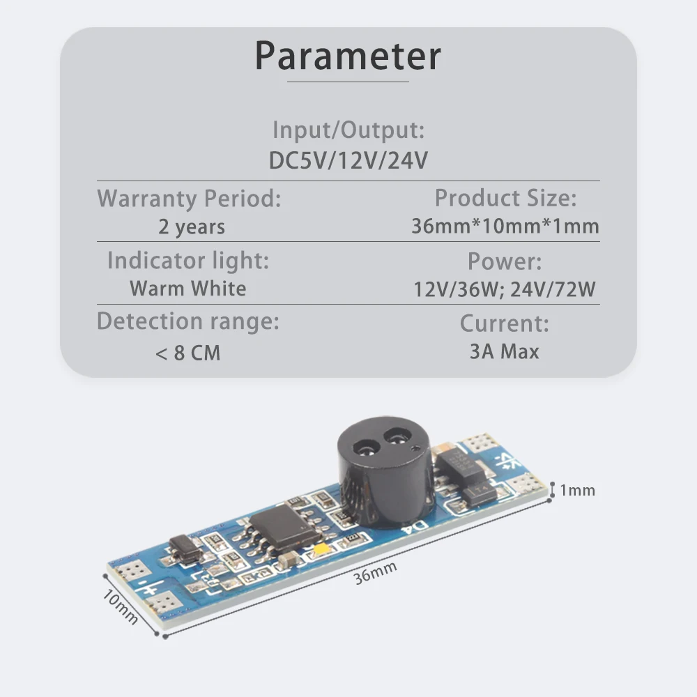 12V 24V Door Opening Sensor Switch LED Strip Controller Non-Contact Motion Sensor Switch