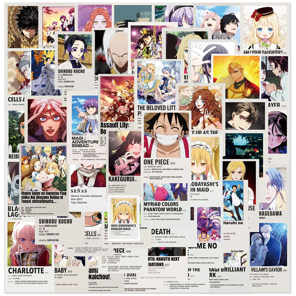 10/30/50pcs Classic Anime Poster Graffiti Adesivi Manga giapponese Decorazione adesiva Scrapbook Laptop Telefono Cartoon Decalcomanie Pack
