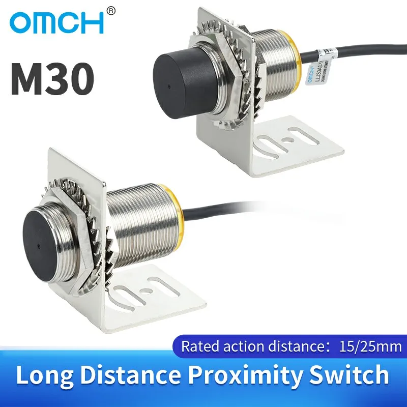 OMCH Long Distance Inductive Proximity Switch Double Detection Range 25mm LLJ30A3-25-Z / P1 Metal sensor DC PNP 3-wire