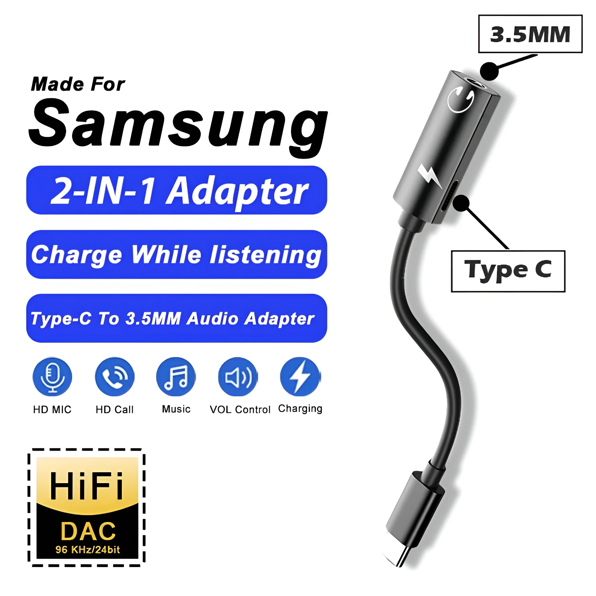 USB C إلى 3.5 مللي متر أنثى سماعة مهايئ الرافعة نوع C Aux الصوت مهائي كابلات لسامسونج غالاكسي S25 S24 S23 S22 21 الترا A56 A55
