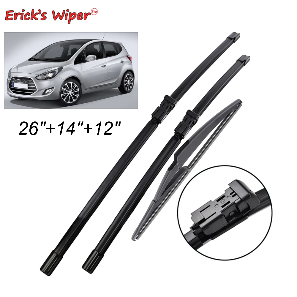 Erick\'s Wiper Front & Rear Wiper Blades Set For Hyundai IX20 2010 - 2020 Windshield Windscreen Window Rain Brushes 26\