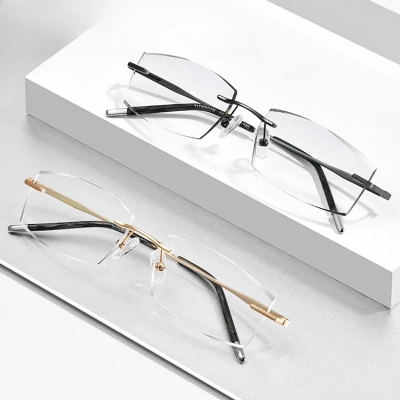 

Очки KIZN Anti-Blue для мужчин с близорукостью, без оправы, с модной декоративной оправой, легкие, с возможностью индивидуальной оптической коррекции