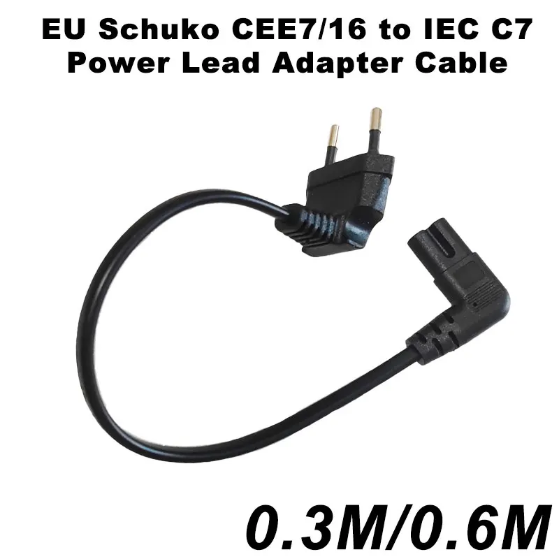 

EU Schuko CEE7/16 to IEC320 C7 Angle Converter Angle Extension Cable for Samsung Philips Sony LED TV Figure8 AC Power Cord