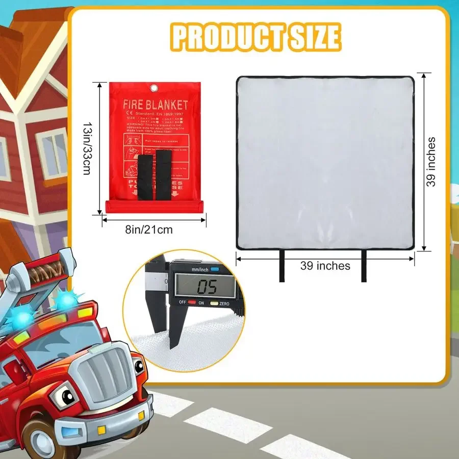 حزمة بطانية حريق للمنزل والمطبخ السائبة 39x39 بوصة بطانية حريق الطوارئ الألياف الزجاجية بطانيات حريق الطوارئ الحرائق