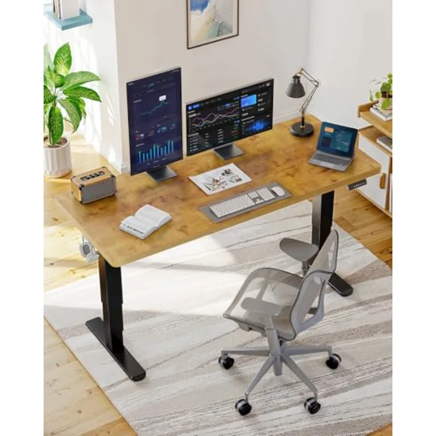 71x30 Inch 3-Stage Legs Electric Standing Desk, Large Height Adjustable Office Desk with Brushless Motor, Stand Up Desk with 4