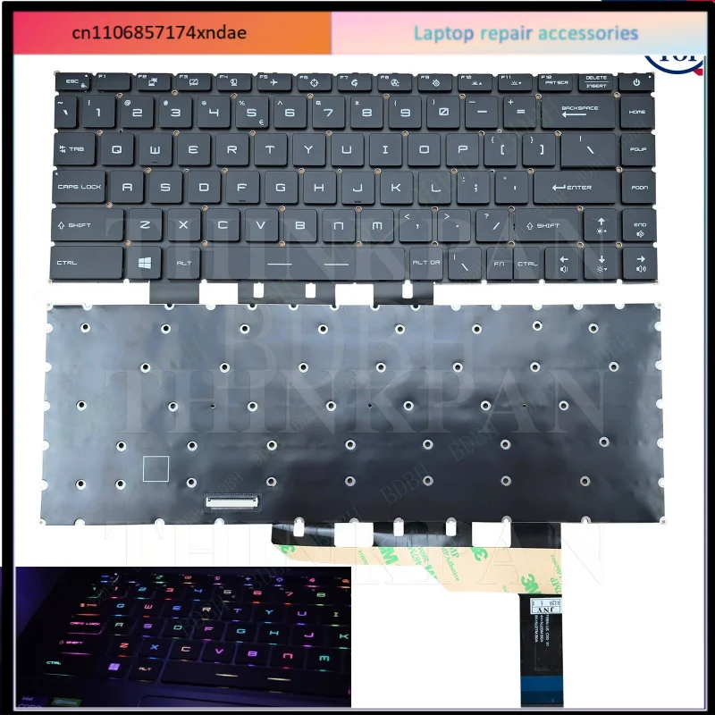 US RGB Backlit Keyboard for For MSI GS66 Stealth 10SD 10SF GE66 Raider 10SF MS-1541