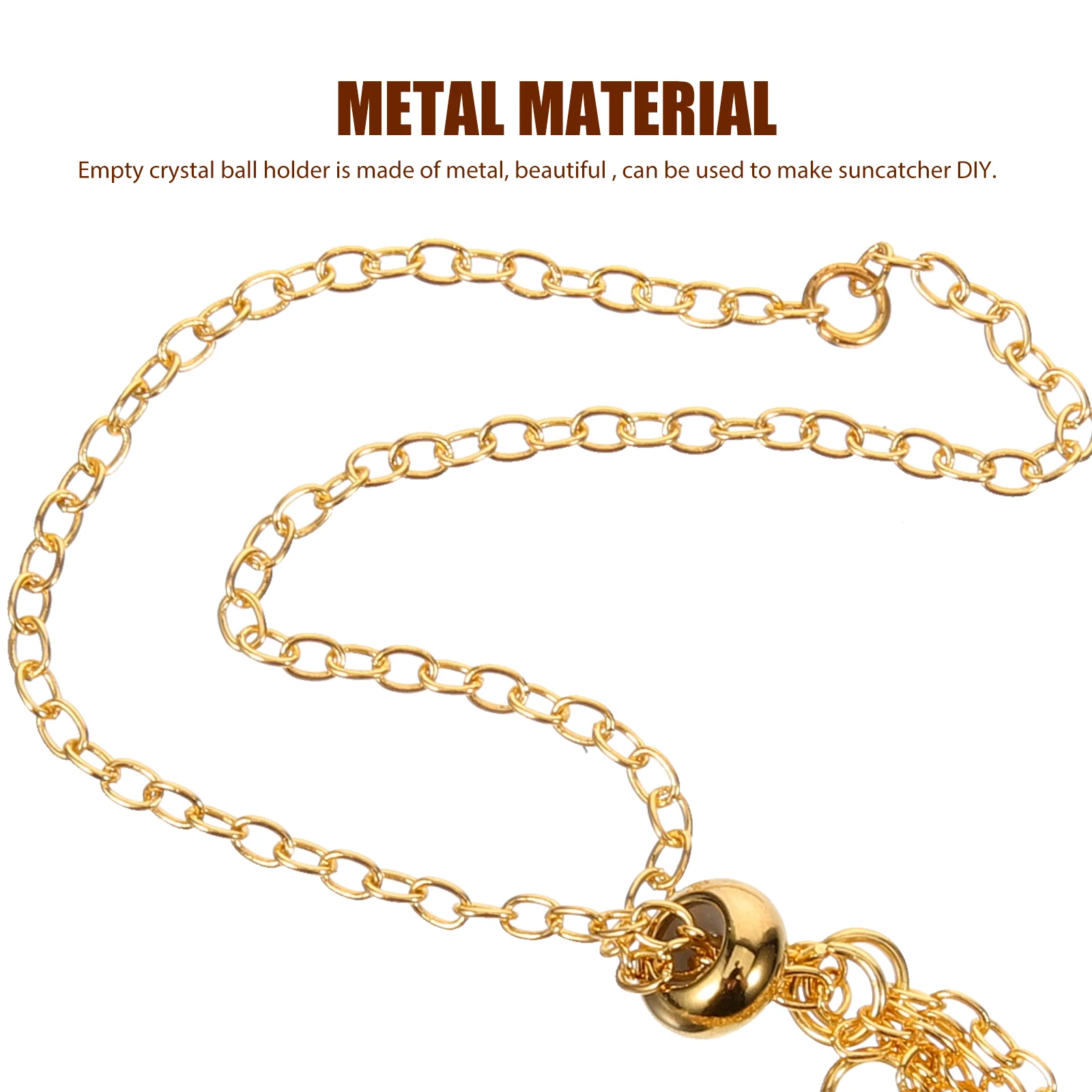 

Crystal Ball Holder Metal Adjustable Wire Cage Pendant for DIY Jewelry Home Decoration Car Rearview Mirror Suncatcher