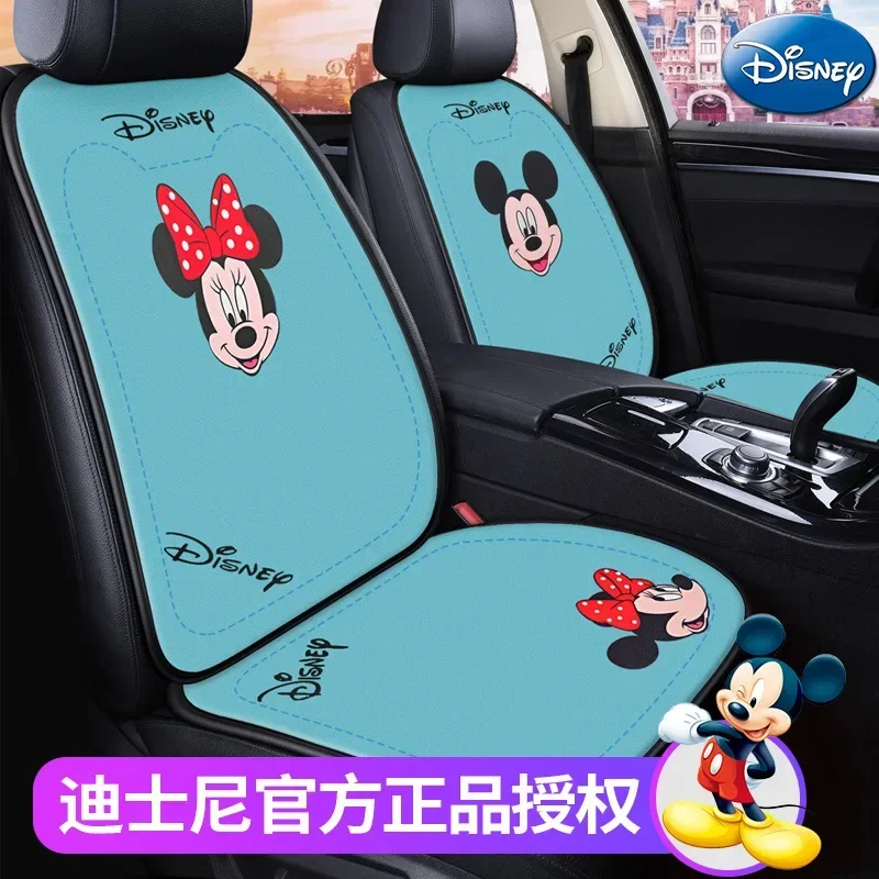 1PCS Disney Mickey Mouse Car Seat Cushion Polyester Fiber Breathable Fabric Five-seat Universal Cartoon Cute Car Seat Cushion