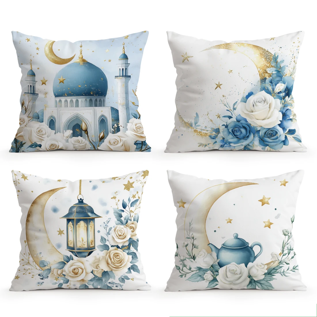 Ramadhan Festival Moon Lantern Flowers Cushions Pillowcase Polyester Cushion Cover Throw Pillow Pillowcover Home Car Sofa Decor