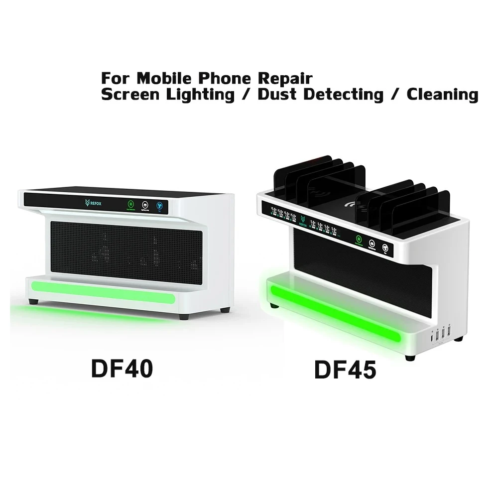 REFOX DF40 DF45 Desk Cleaner Anti Dust Checking Desktop For Phone ScreenLighting Dust Detecting Cleaning Repair Workbench Tools