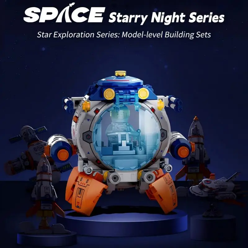 

Конструктор-головоломка «Модуль для посадки на Луну», развивающая игрушка из мелких блоков для детей, модель для подарка на 8-летие