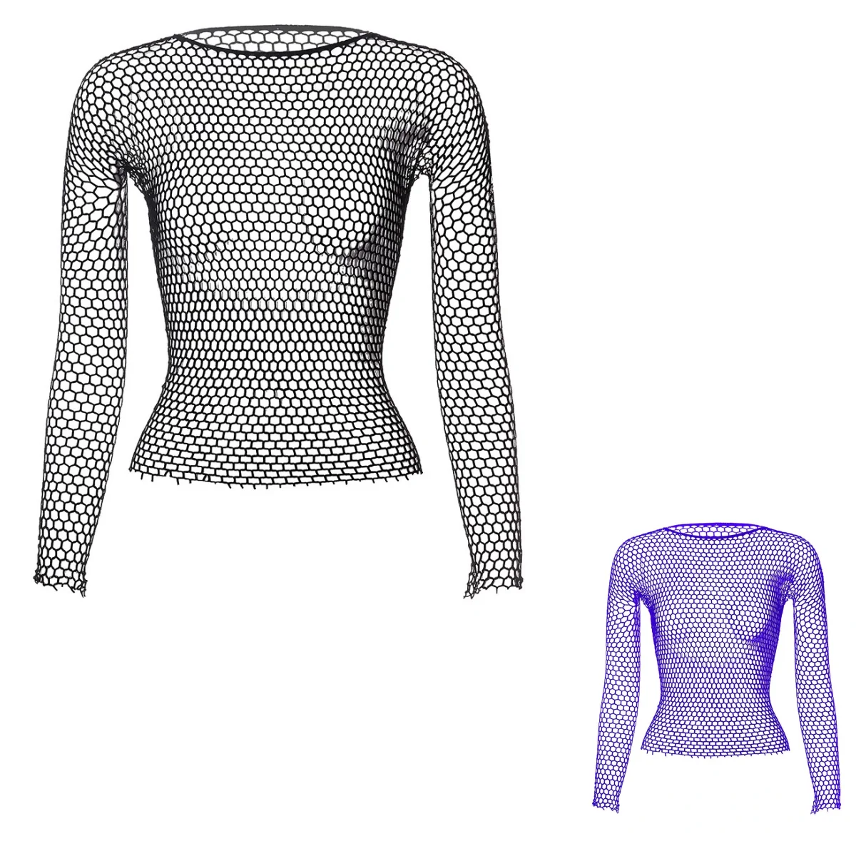 

Fashion Tanks Long Sleeve Tops Bodystocking Women Sexy Lingerie Costumes Hollow Out Fishnet Long Sleeve Tops Base Tanks Smock