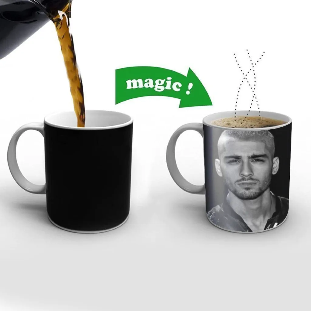 

Singer Z-Zayn M-Malik Coffee Mugs Creativ Color Changing Milk Tea Cup Ceramic Magic Heat Sensitive Mug Gifts