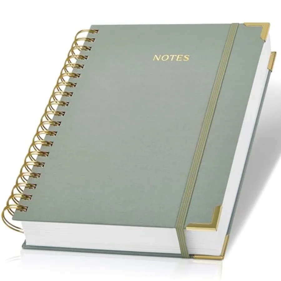 

Aesthetic Thick Spiral Notebook Journal For Women in Format - Stylish Linen Hardcover College Ruled Note Book w 300 Lined Pages
