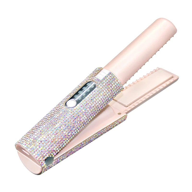 2-In-1 Electric USB Hair Straightening Brush Multifunctional Comb Straightening Styler Hair Curler