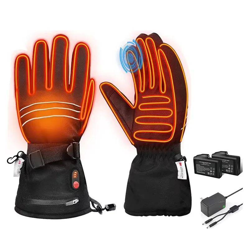 Airo Custom 7.4v Winter Heated Mitten Ski Gloves Electric Battery Rechargeable Heated Gloves With Battery