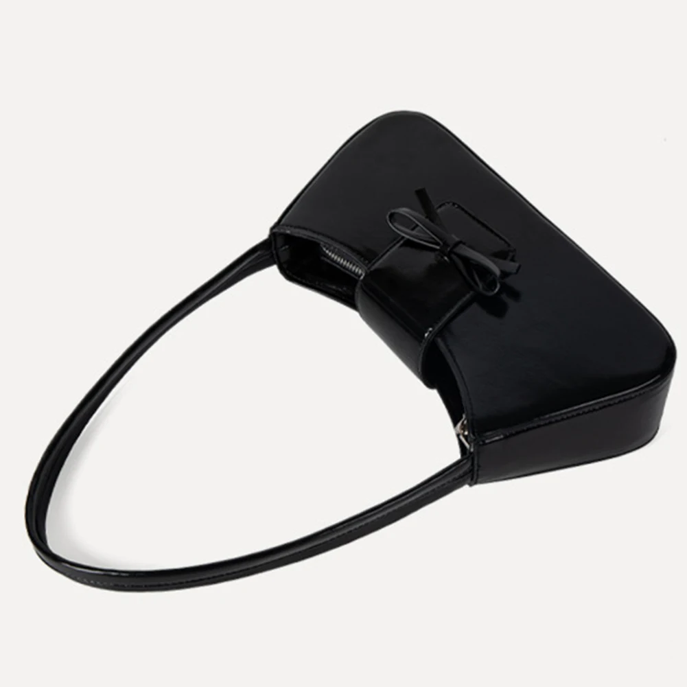 

Sweet Bow Y2K Purse PU Leather Fashion Handbag with Zipper Closure Everyday Purse Trendy Underarm Bag for Women and Girls