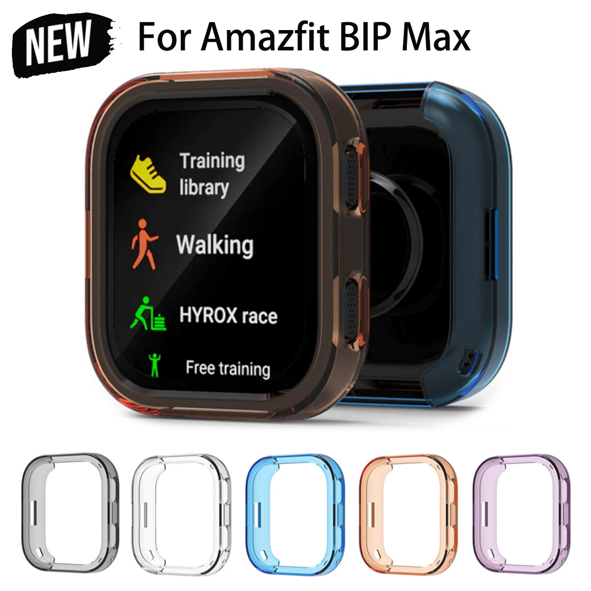 TPU Case for Huami Watch Amazfit Bip Max Transparent Protective Cover Shell for BIP MAX Soft Frame Bumper Replace Protector